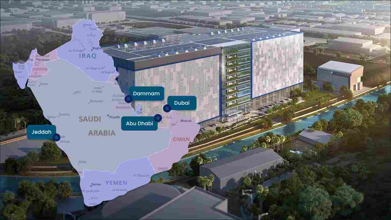 Data hubs in the Gulf. (Images credit: GDH, Collage Middle East AI News)