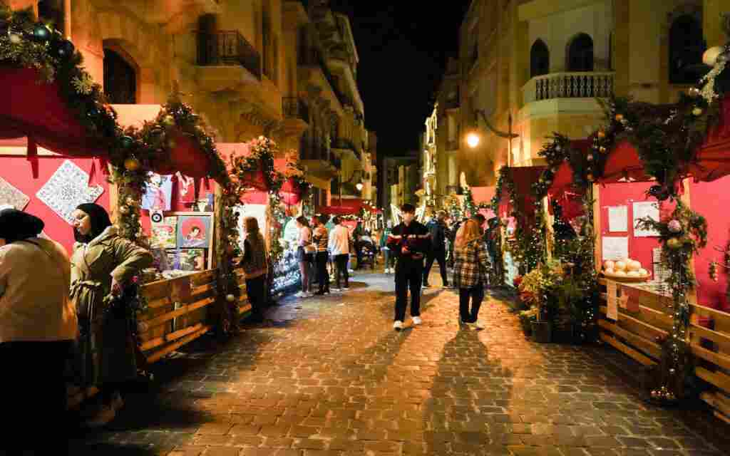 People walk through Beirut's Christmas market. Photo: Dana Hourany, NOW