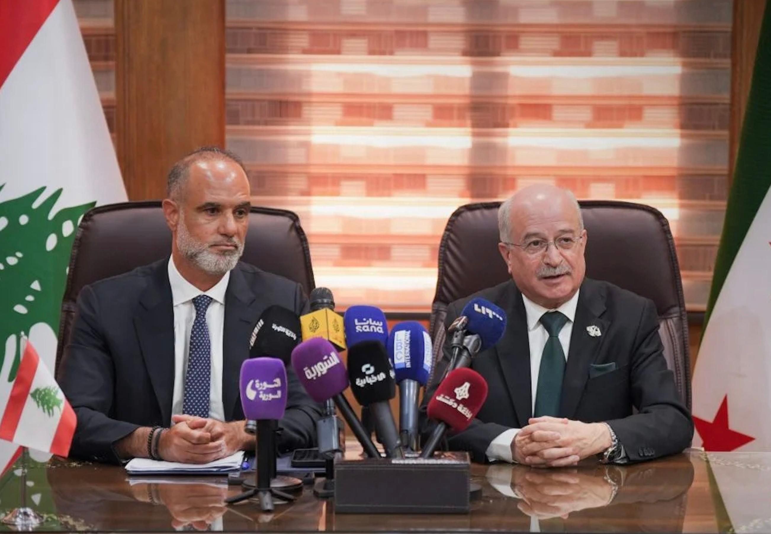 Lebanon’s Minister of Public Works and Transport Fayez Rasamny and Syrian Transport Minister Yarub Badr. (Image credit: SANA) Lebanon’s Minister of Public Works and Transport Fayez Rasamny and Syrian Transport Minister Yarub Badr. (Image credit: SANA)