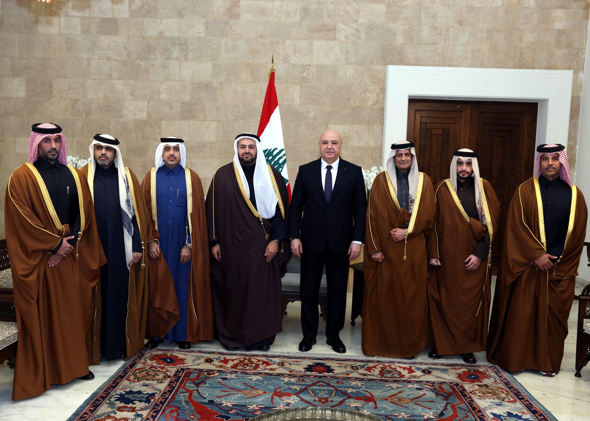 President Joseph Aoun with Qatari officials in Beirut. (Credit: Lebanese Presidency on X) President Joseph Aoun with Qatari officials in Beirut. (Credit: Lebanese Presidency on X)