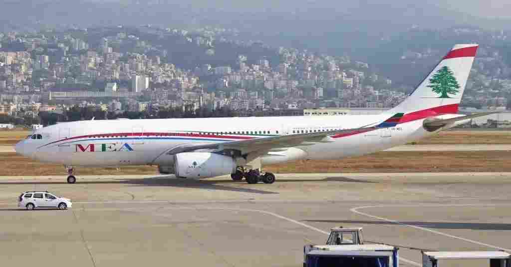 Middle East Airlines plane in Rafik Hariri Airport.