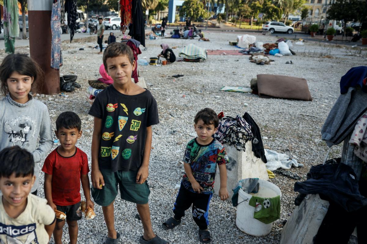 Displaced children pose at a gravel lot, where their families took temporary shelter in Beirut, Lebanon, on 8th October, 2024. PICTURE: Reuters/Louisa Gouliamaki/File photo Displaced children pose at a gravel lot, where their families took temporary shelter in Beirut, Lebanon, on 8th October, 2024. PICTURE: Reuters/Louisa Gouliamaki/File photo