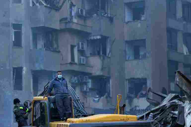Yesterday’s Israeli airstrikes caused widespread destruction in Beirut (Getty)