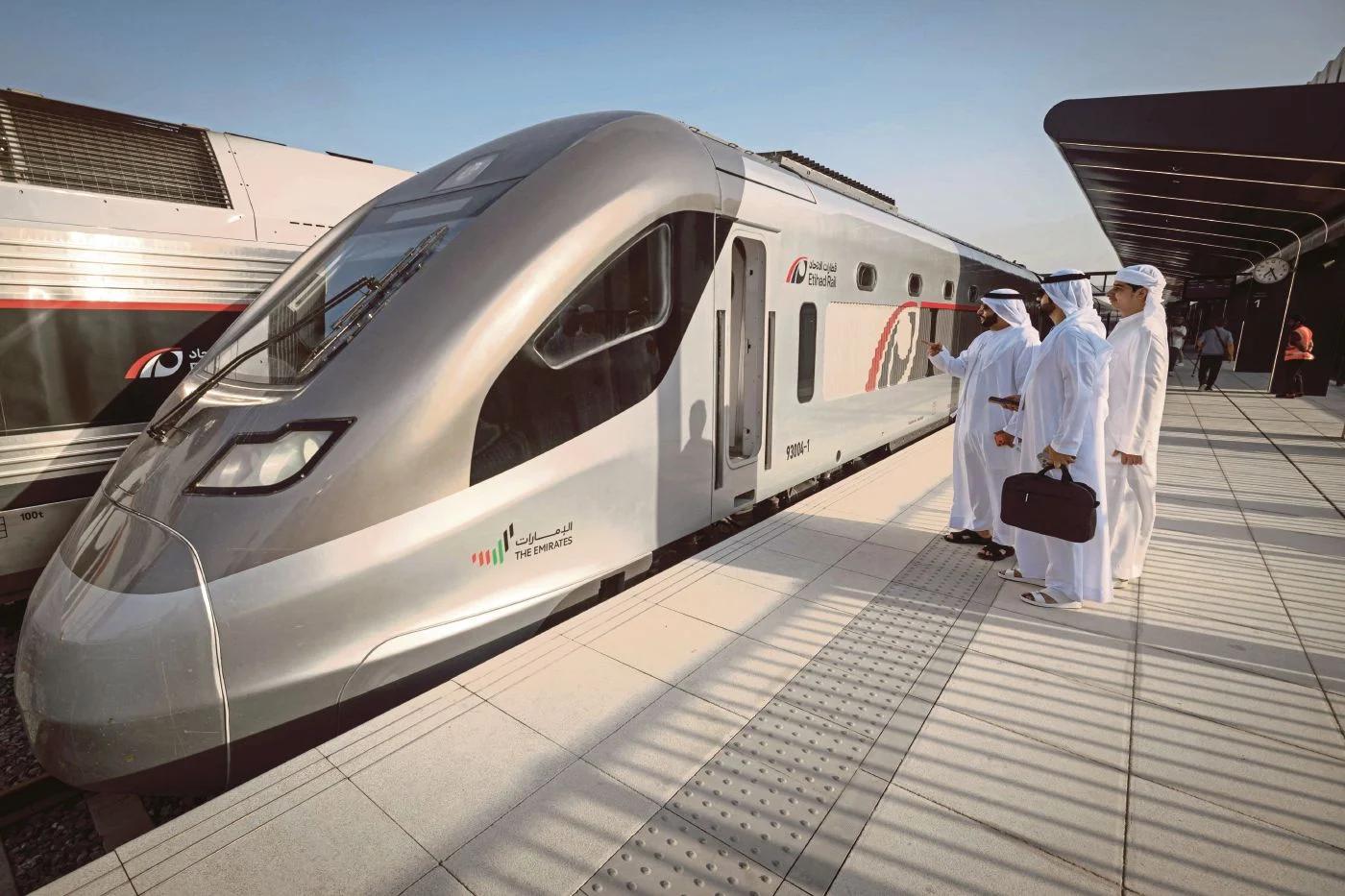 Etihad Rail’s first-ever passenger train service. Etihad Rail’s first-ever passenger train service.