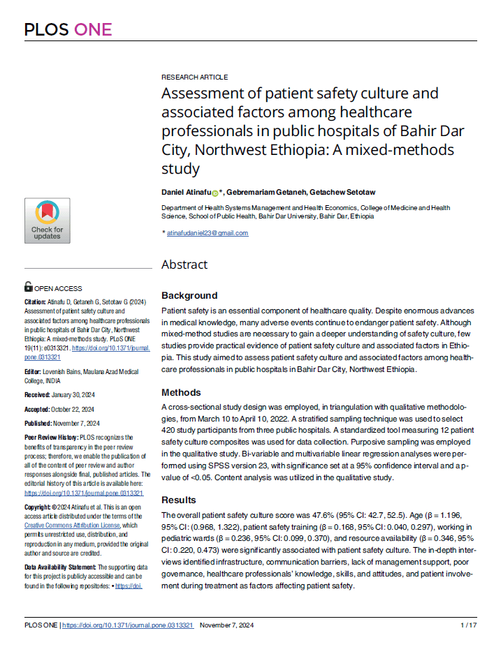 PLOS ONE report