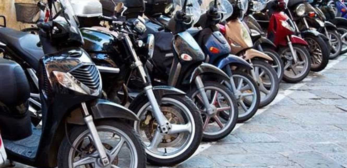 A row of motorcycles