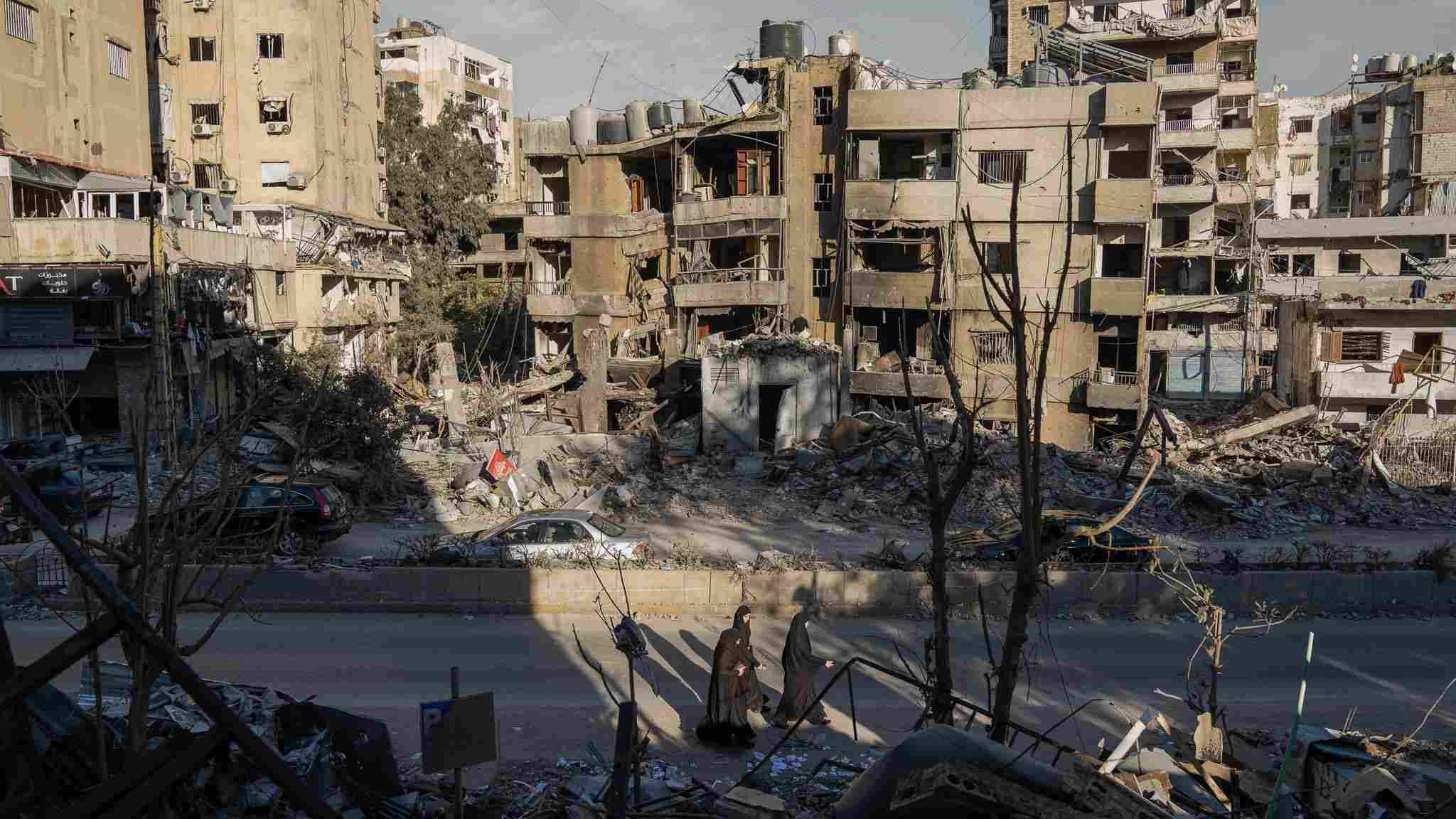 A building in Beirut sustained damage following Israeli attacks.