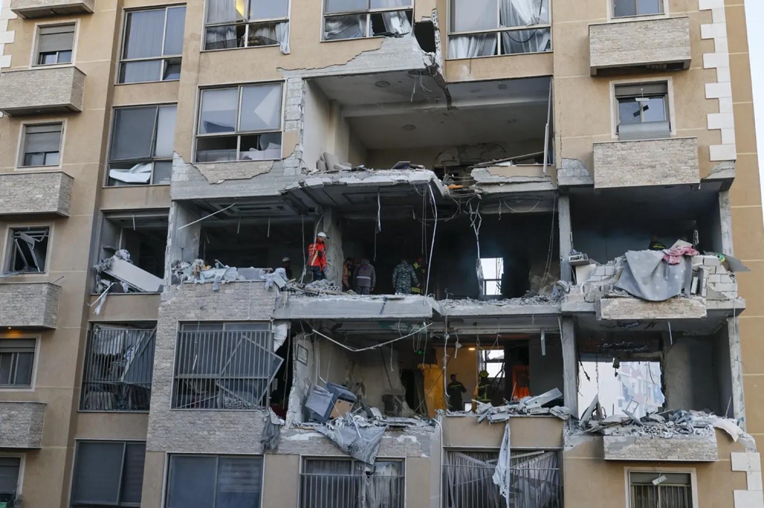 Emergency services inspect the damage after an Israeli strike targeted an apartment at a building in the Aisha Bakkar neighborhood, Beirut, Lebanon, 11 March 2026. (EPA) Emergency services inspect the damage after an Israeli strike targeted an apartment at a building in the Aisha Bakkar neighborhood, Beirut, Lebanon, 11 March 2026. (EPA)