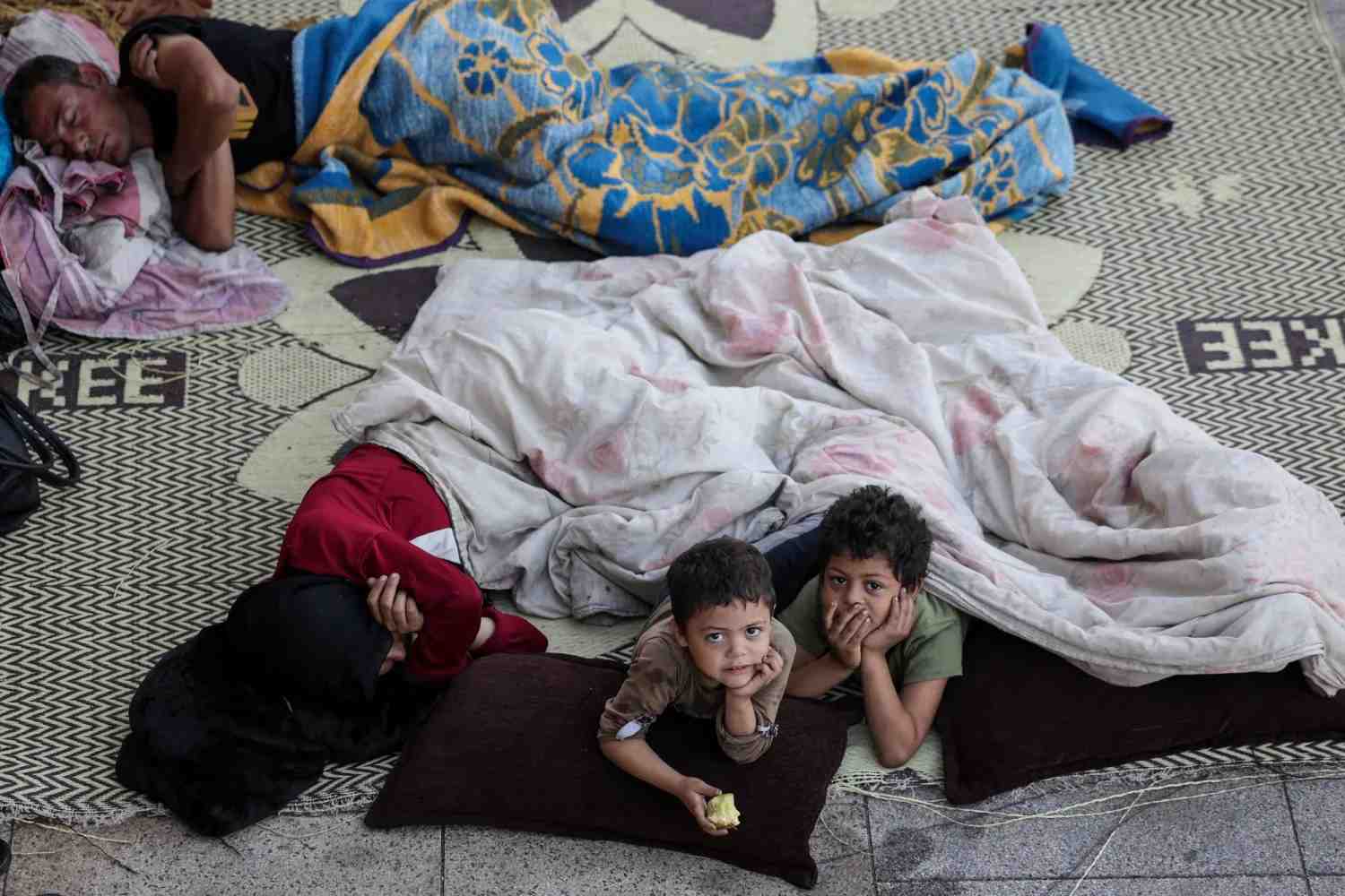 Displaced children in shelters in the city of Beirut (Reuters)