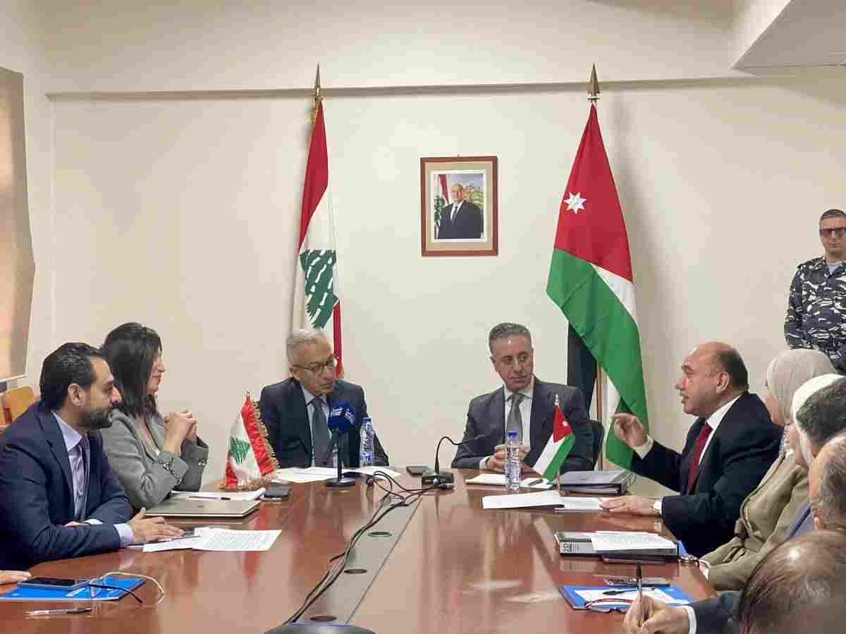 Lebanese and Jordanian economy ministers meet in Beirut to discuss the signing of 20 agreements and cooperation protocols between Lebanon and Jordan, January 13, 2025. (Credit: L'Orient Today)