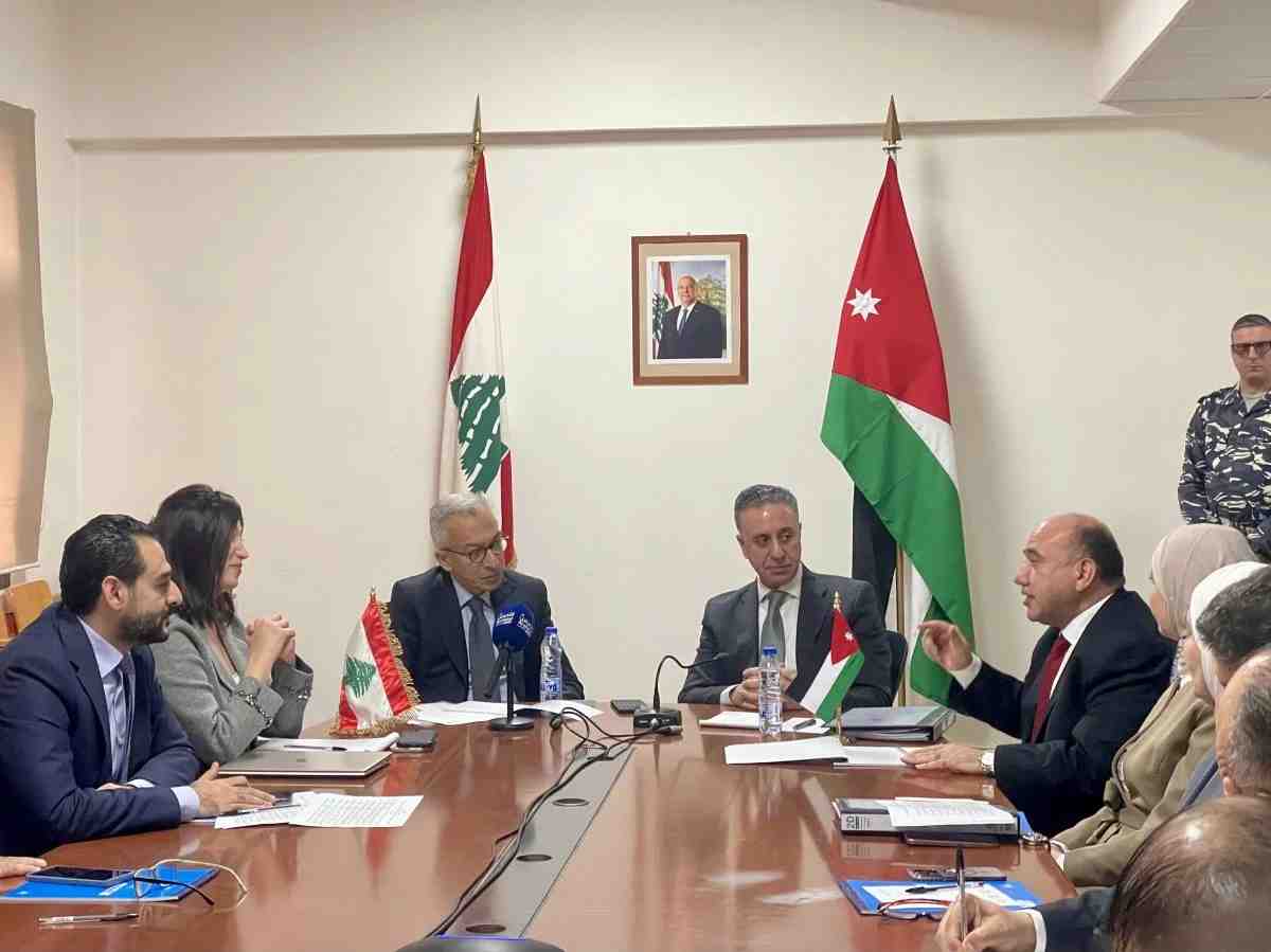 Lebanese and Jordanian economy ministers meet in Beirut to discuss the signing of 20 agreements and cooperation protocols between Lebanon and Jordan, January 13, 2025. (Credit: L'Orient Today)