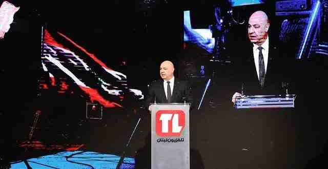President Joseph Aoun during the nomination event at Télé Liban’s headquarters. (CreditL Lebanese Ministry of Information)